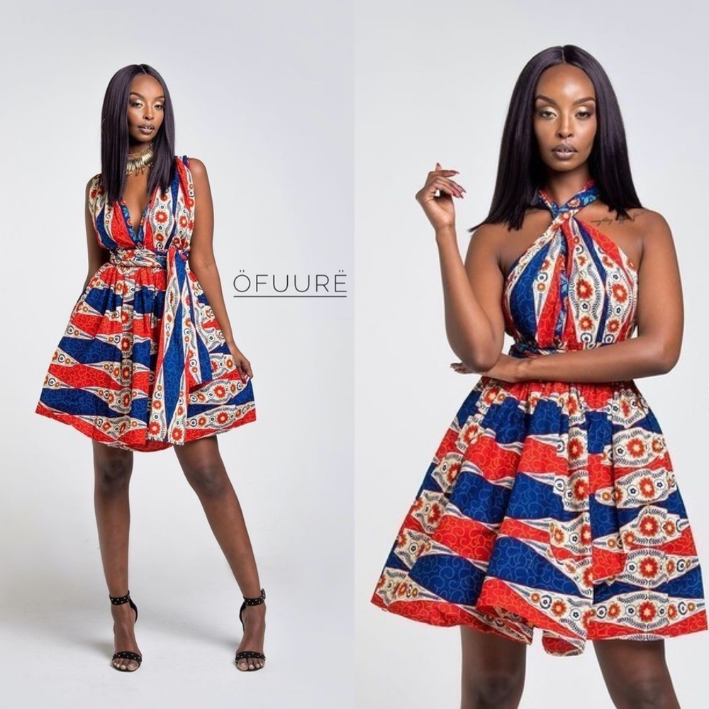 Infinity African Print Mini Dress